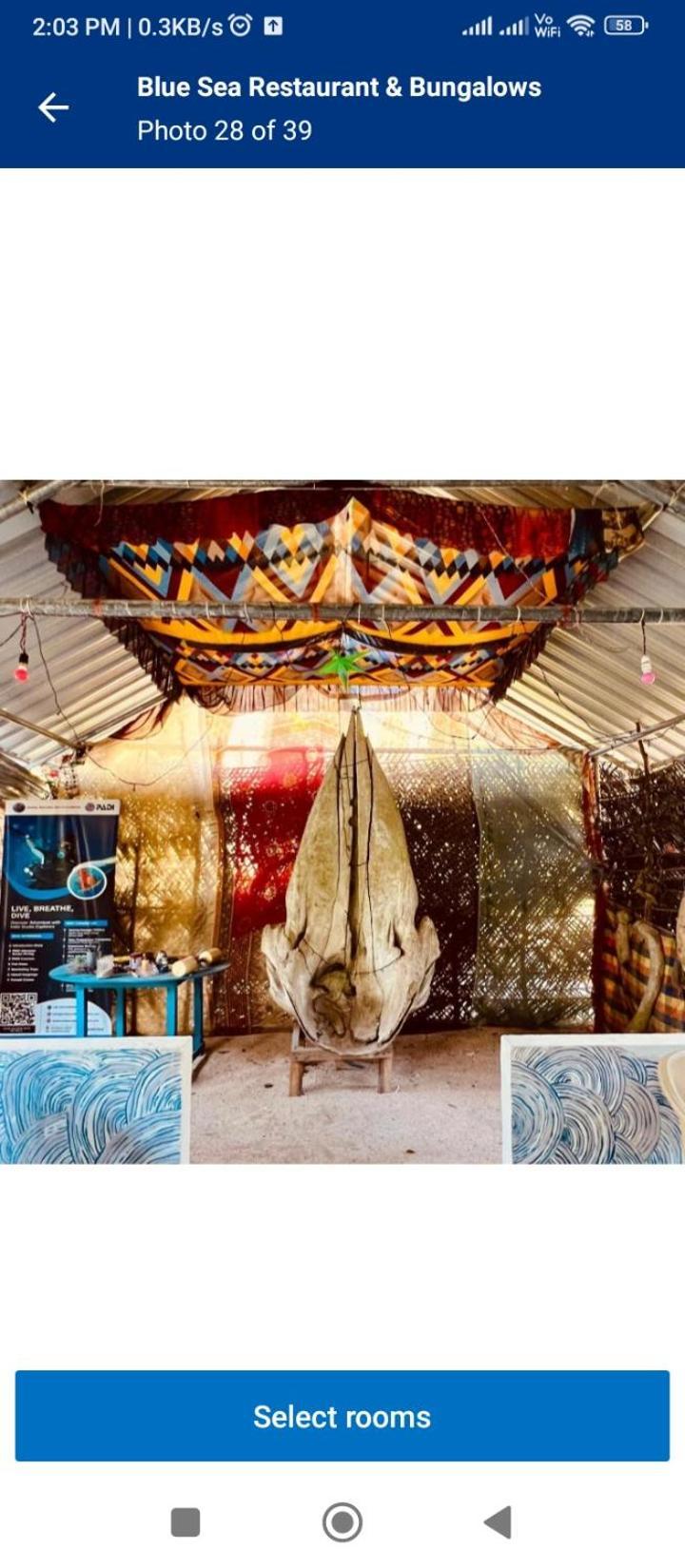 Blue Sea Restaurant & Bungalows Sitapur Bagian luar foto